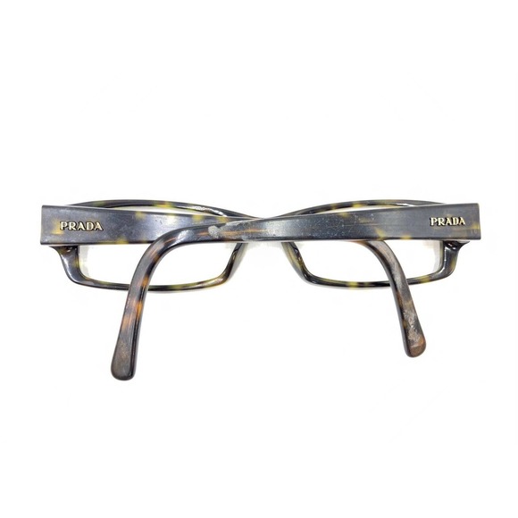 Prada VPR 19L 2AU-1O1 Tortoise Brown Rectangle Eyeglasses Frames 52-16 135 Italy - Picture 11 of 12